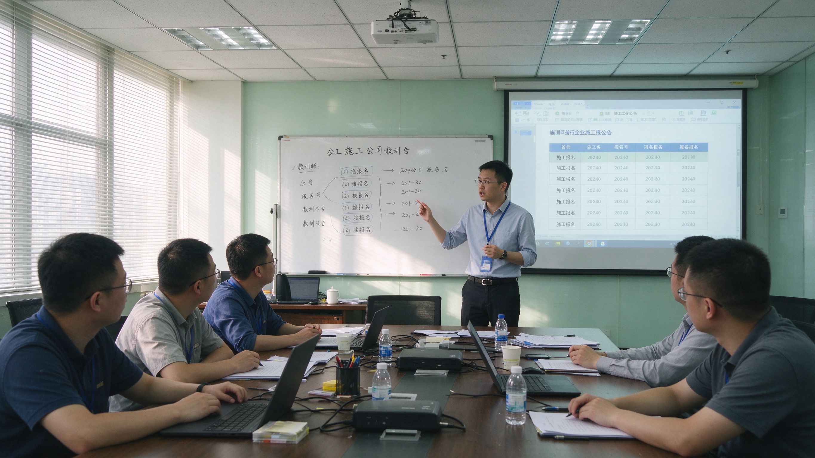 企业批量报名材料整理现场