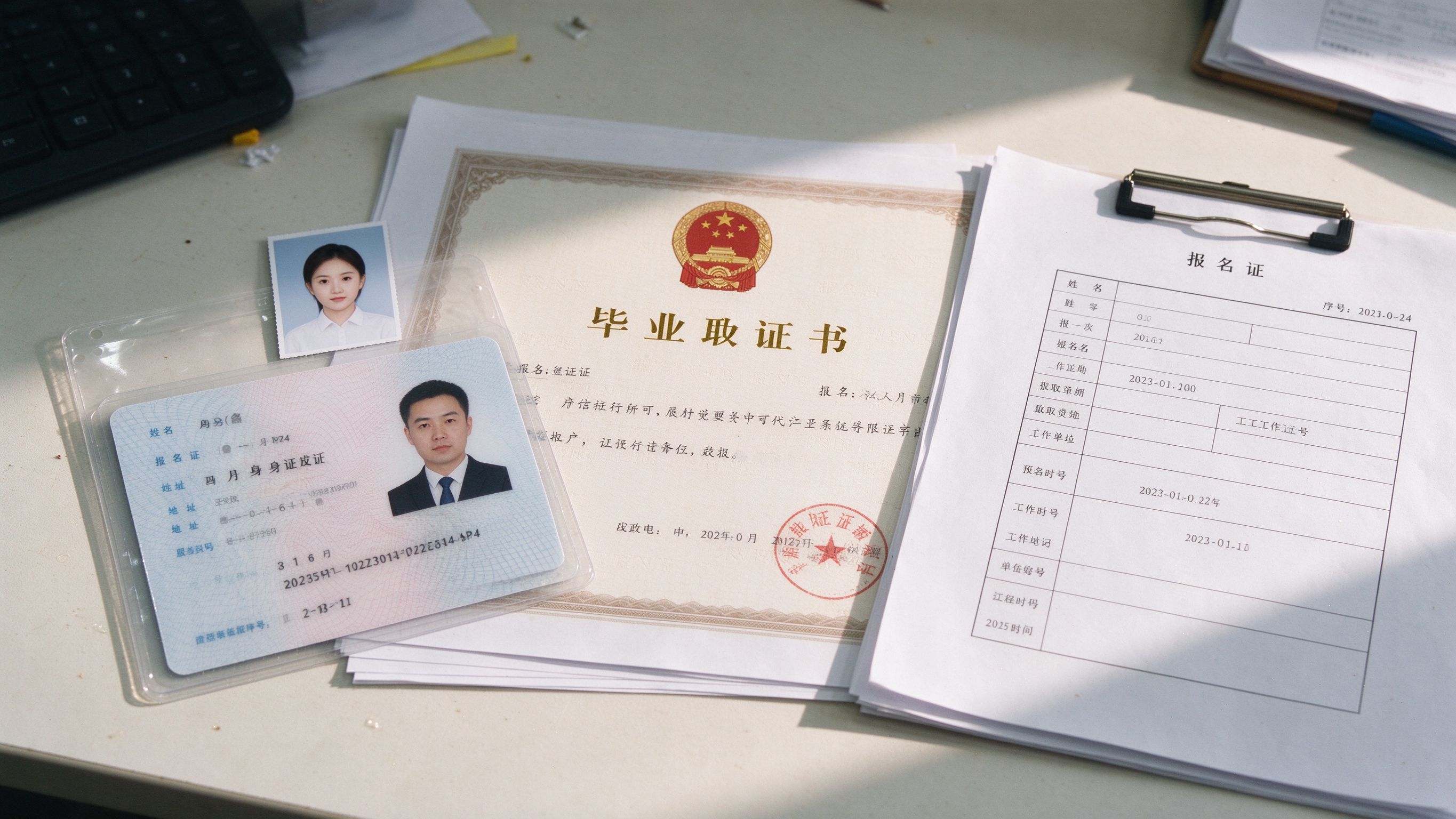 报名材料整理示意